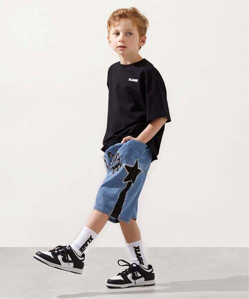 ハーフパンツ パンツ スターモチーフ デニムハーフパンツ キッズ 子供服 男の子の画像