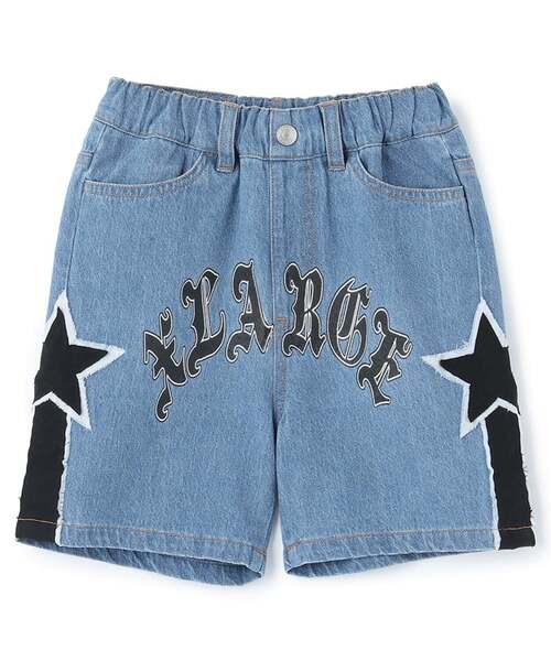 ハーフパンツ パンツ スターモチーフ デニムハーフパンツ キッズ 子供服 男の子の画像