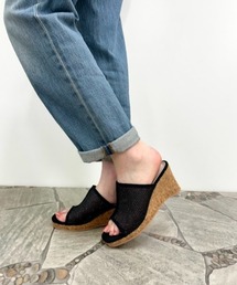 極美品✨ジミーチュウ サンダル 37 エナメル コルク 黒 ミュール 厚底