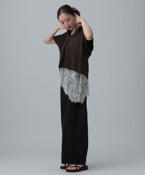 LEPSIM（レプシィム） tシャツ 半袖 深スリットミニ裏毛プルオーバーSS