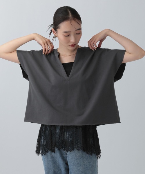 LEPSIM（レプシィム） tシャツ 半袖 深スリットミニ裏毛プルオーバーSS
