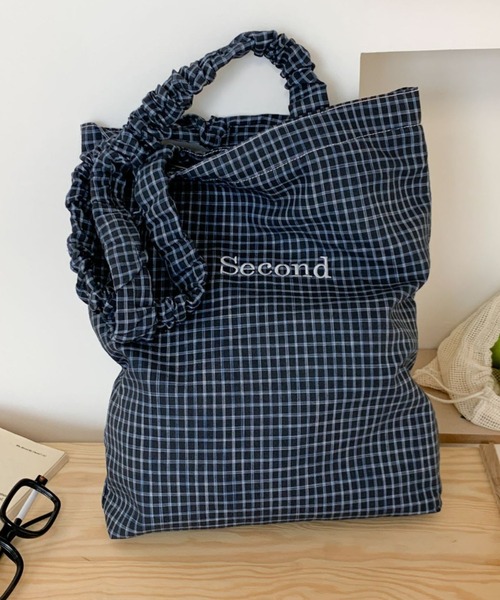トートバッグ Second logo check tote bag レディース : ZOZOTOWN