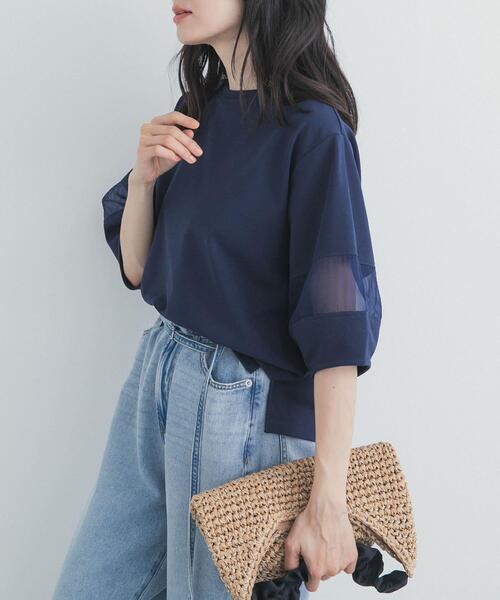 plantation プランテーション　異素材ドッキングプルオーバー　美品 URBAN RESEARCH DOORS（アーバンリサーチドアーズ） tシャツ 異素材