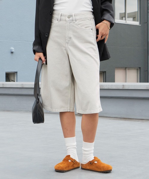adidas（アディダス） ワイドパンツ ハーフパンツ ジーンズ 短パン