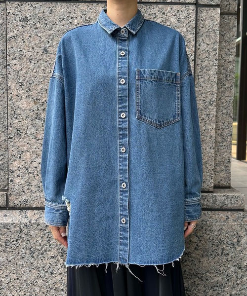 「DouDou」 長袖シャツ FREE ブルー レディース_画像5