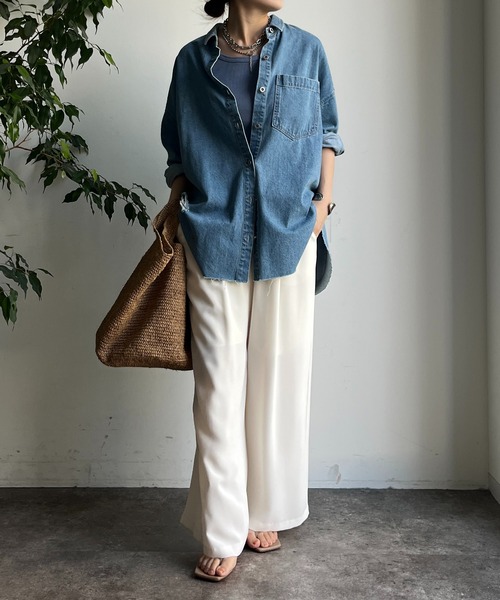 「DouDou」 長袖シャツ FREE ブルー レディース_画像6