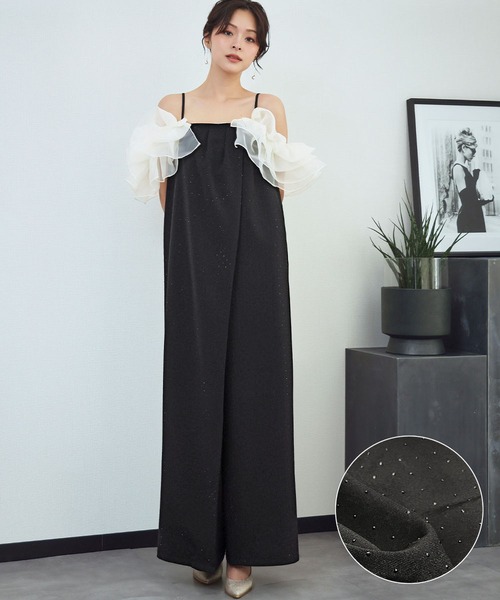 GIRL DRESS FOR NOW パーティードレス パンツドレス フリルラップ