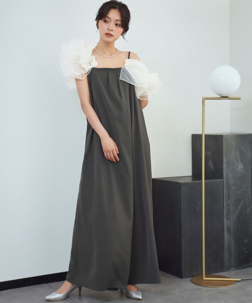 GIRL DRESS FOR NOW パーティードレス パンツドレス フリルラップ