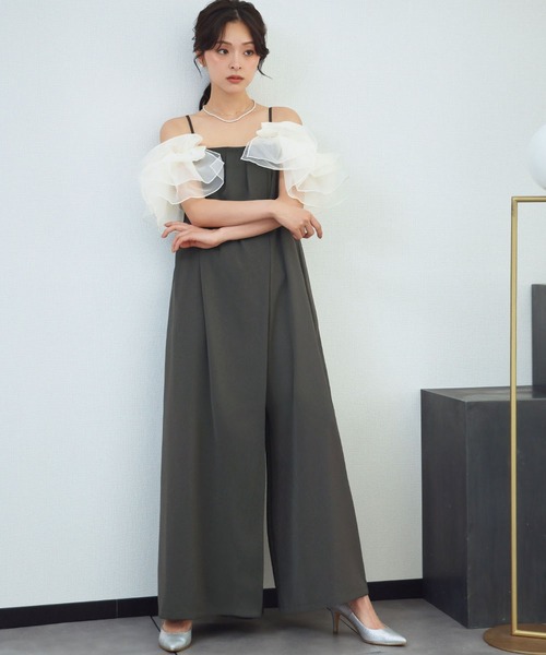 GIRL DRESS FOR NOW パーティードレス パンツドレス フリルラップ