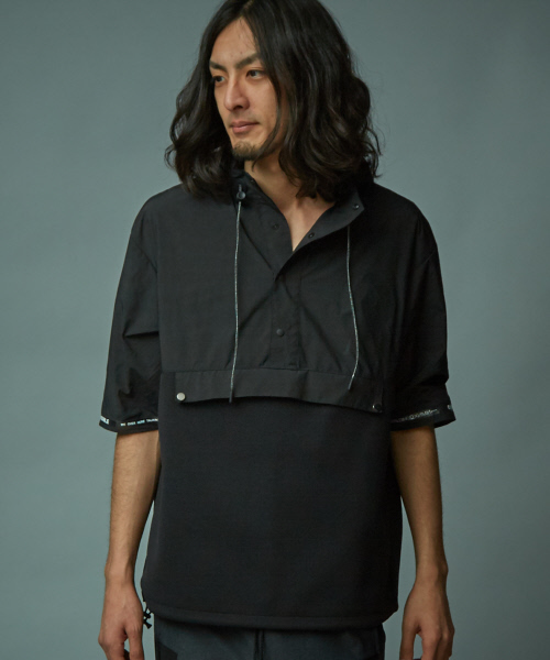 【SPALDINGコラボ】ニットコンビアノラックパーカー48 5351 POUR LES HOMMES パーカー 「SPALDINGコラボ」ニットコンビ