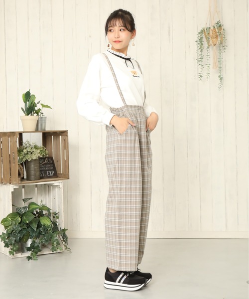 ELFSACK キュート ハイウエスト ショルダー付 ロング パンツ 楽天市場】【50％OFF SALE】 ハイウエスト肩紐付き ロングパンツ