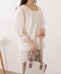 ブラウス シャツ シースルー袖 シフォンブラウ...の詳細画像1