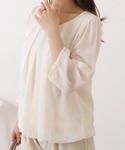 ブラウス シャツ シースルー袖 シフォンブラウ...の詳細画像3