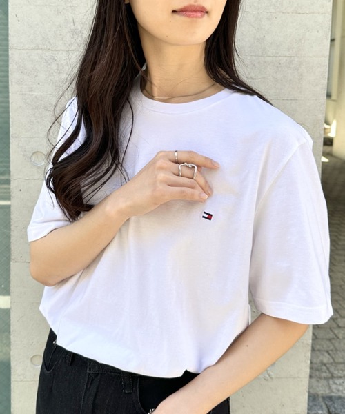  トミー ヒルフィガー フラッグ＆ロゴ刺繍Tシャツ TOMMY HILFIGER tシャツ HILFIGER(トミーヒルフィガー) / Core