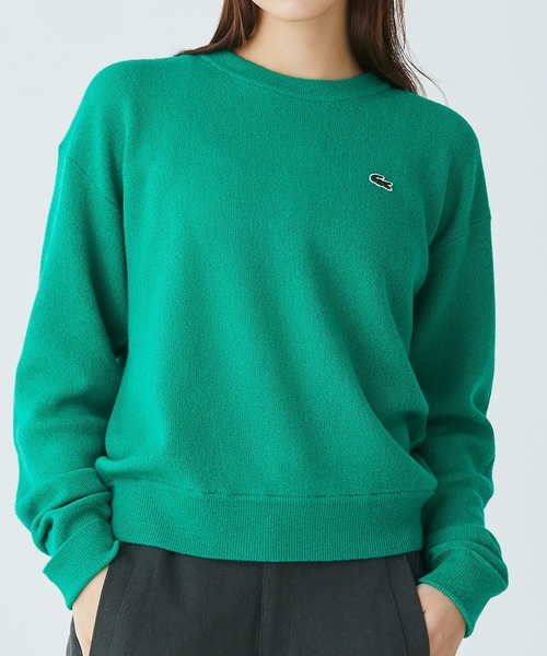 T688：新品未使用 ラコステ ウールブレンド ニットダッフルショート S LACOSTE ニット セーター レスポンシブルウールニットセーター