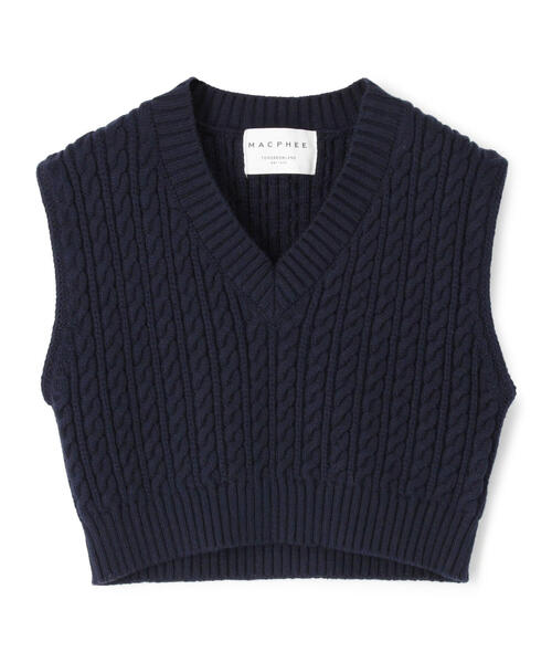 TOMORROWLAND tricot ハイゲージニットベスト M TOMORROWLAND tricot ラムウール クルーネック