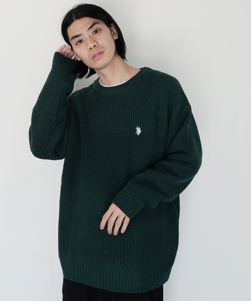 POLOニットトレーナー BEVERLY HILLS POLO CLUB ニット セーター クルーネック メンズ