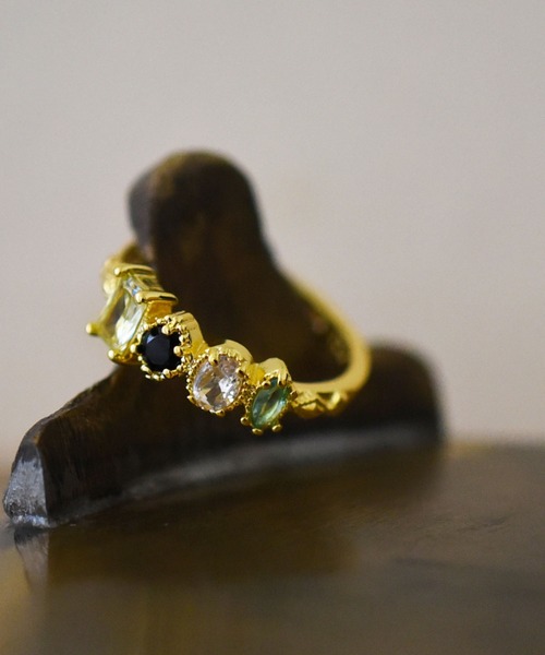 styiro（スタイロ） 指輪 リング カラービジューゴールドトイリング