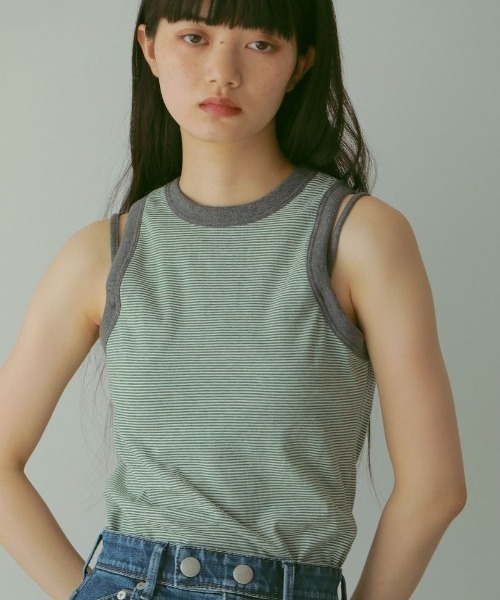 tシャツ Tシャツ 【YANUK×CASA FLINE】カップ付バイカラーボーダー 