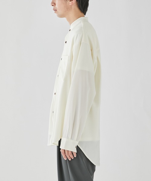 ATTACHMENT シャツ STUDIOUS別注 DROP SHOULDER BAND COLLAR L/S