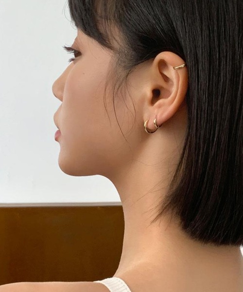 E.M.A.N.O.N ピアス 「E.M.A.N.O.N」シンプルリングミニフープピアス