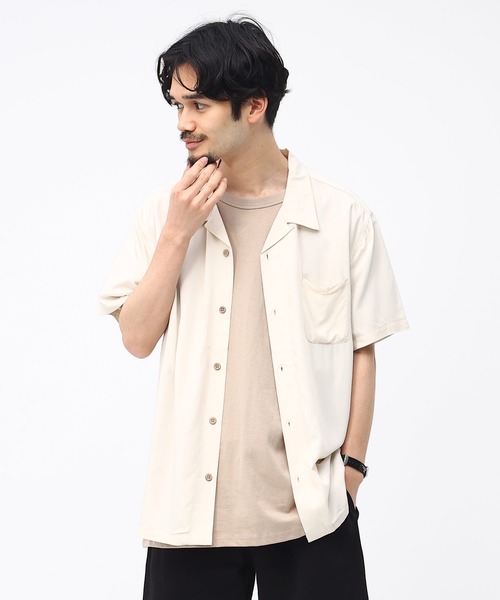 シャツ 半袖 レーヨン 無地 オープンカラー メンズ : ZOZOTOWN Yahoo