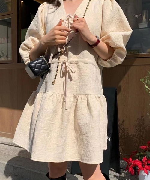 d.i.a ミニワンピース 小さいサイズ ティアードミニワンピース 低身長さん・小柄女性