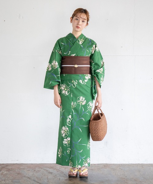 浴衣 「二橋染工場」注染こだわり浴衣2点セット レディース 美品【二