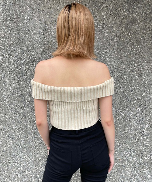 ENVYM（アンビー） tシャツ Tシャツ ZIPポイントオフショルKNIT