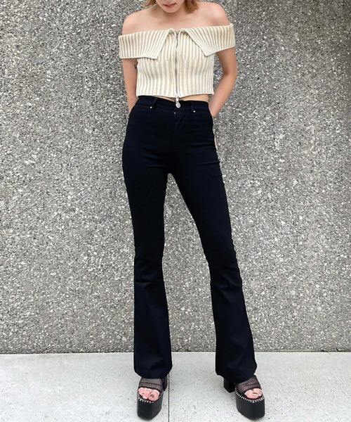 ENVYM（アンビー） tシャツ Tシャツ ZIPポイントオフショルKNIT