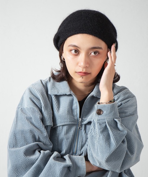RACAL ニット帽 ニットキャップ Stripe Mohair Knit Tam Beret