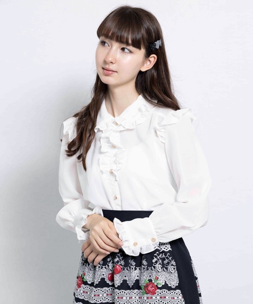 ミルク milk スクエアカラー綿レースブラウス　生成り MILK（ミルク） ブラウス シャツ Romantic ブラウス レディース