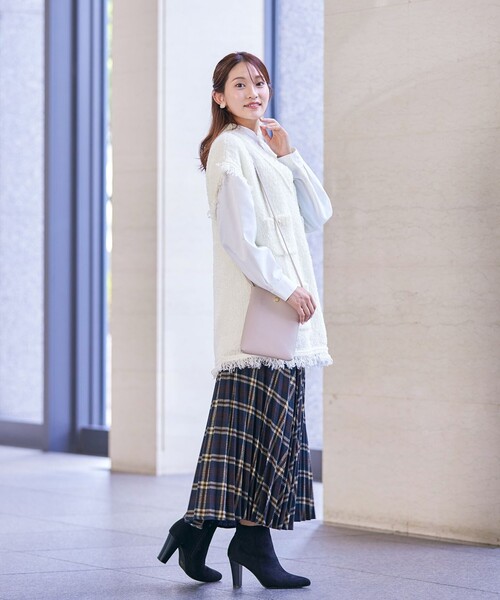 Tiaclasse ロング スカート チェックプリーツスカート : ZOZOTOWN