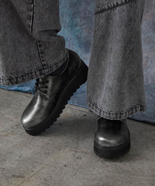 SERACE ビジネスシューズ 「SERACE」High sole shark lace up shoes