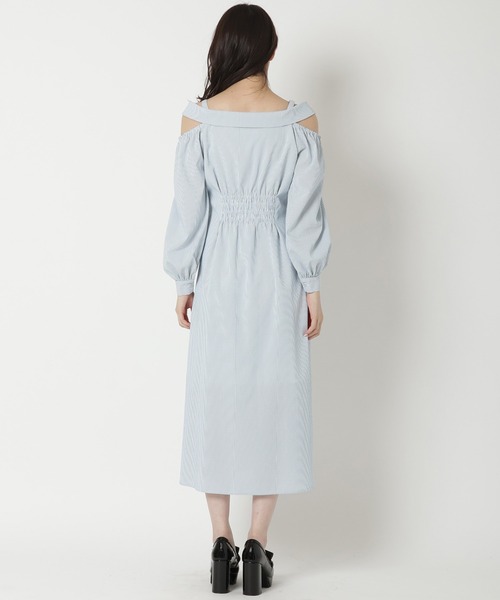 【美品】REDYAZEL肩あきストライプシャツワンピース REDYAZEL｜肩あきストライプシャツワンピース | Rakuten Fashion