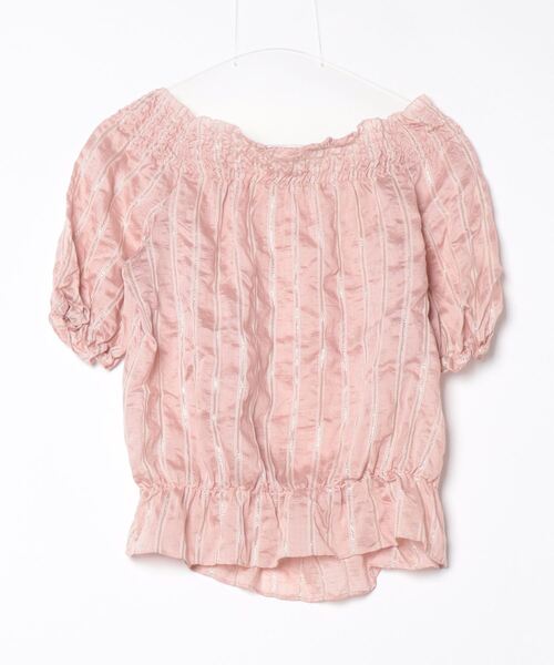 JILL by JILL STUART」 ストライプ柄半袖ブラウス M ピンク レディース 