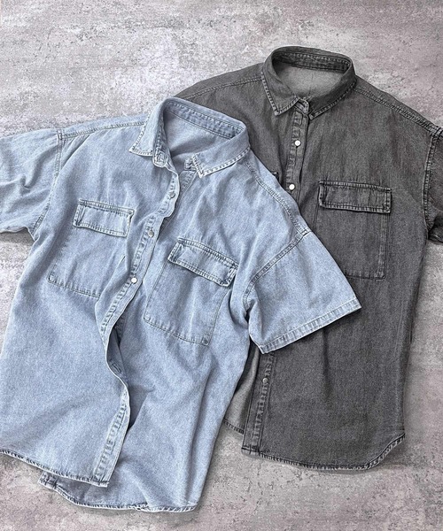 reca ブラウス シャツ 半袖デニムシャツ レディース : ZOZOTOWN