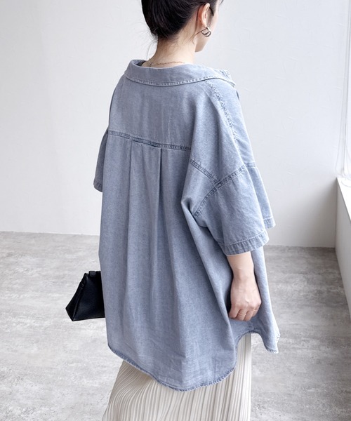 reca ブラウス シャツ 半袖デニムシャツ レディース : ZOZOTOWN