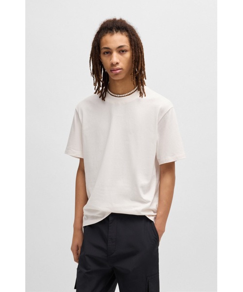 HUGO tシャツ HUGOロゴプリント リラックスフィット コットンT