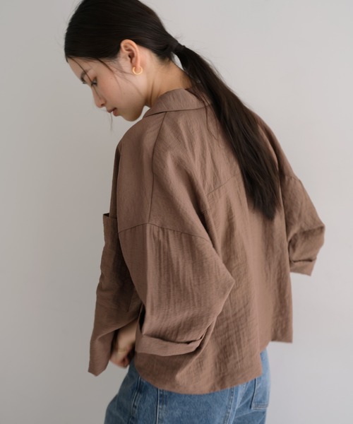andme（アンドミー） ブラウス シャツ 「新色追加」ショート丈リネン