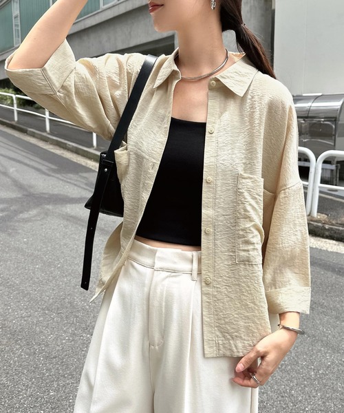 希少　SUS-SOUS コットンリネンシャツ　ラミー　ベージュ　ゆったり　7 希少 SUS-SOUS コットンリネンシャツ ラミー ベージュ ゆったり 7 希少