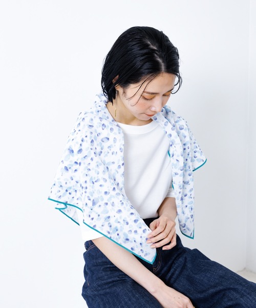 collex ストール マフラー Petals dance scarf 水彩フラワープリント