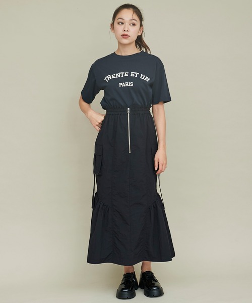 8YARDS カーゴスカート ブラックMサイズ 美品 31 Sons de mode（トランテアン ソン ドゥ モード） スカート ナイロン