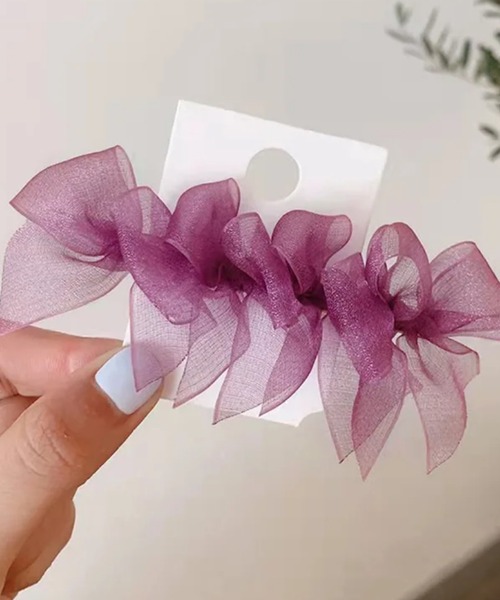 Mignonjour ヘアクリップ FReePLACe/オーガンジーリボンクリップ R0023  