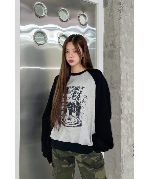 トレーナー スウェット A'GEM/9 × .kom 「ACOVER/オコボ」 Dreaming Raglan Sweats shirt/ドリーミング ACOVER トレーナー スウェット A'GEM/9 × .kom 「ACOVER/オコボ