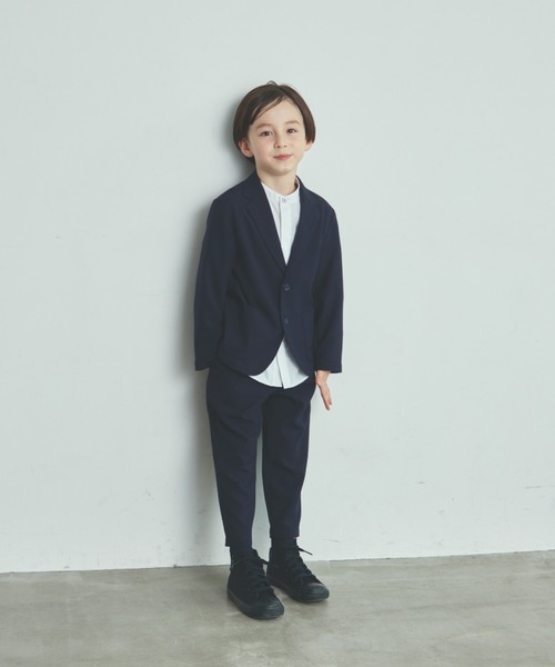 130 男の子フォーマルスーツセット　キッズ子供服発表会　ジャケットズボングレー ZIーON フォーマル 発表会 卒園式 入学式 ノーカラージャケット