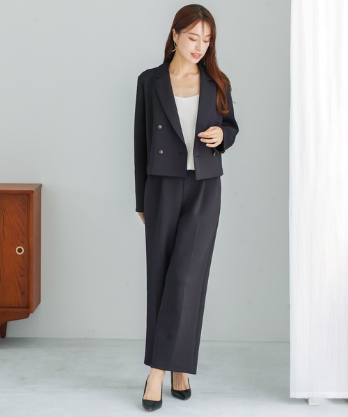 未使用　Emilyan パンツセットアップ 洗える　ストレッチ　クールビズ Emilyan セットアップ UV CUT・速乾・接触冷感・ストレッチ