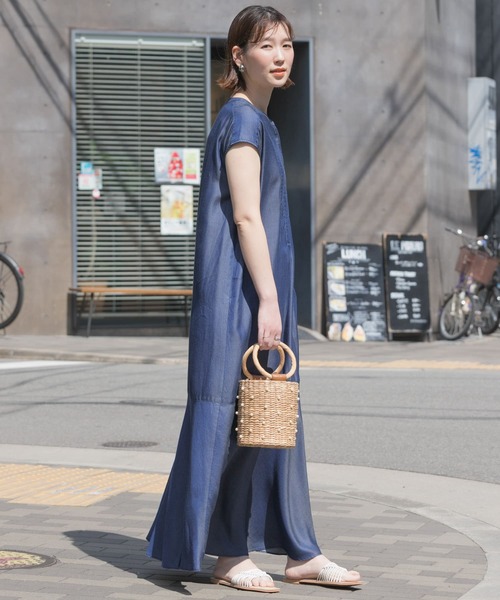 「F by ROSSO」 ノースリーブワンピース 38 ライトブルー レディース_画像5