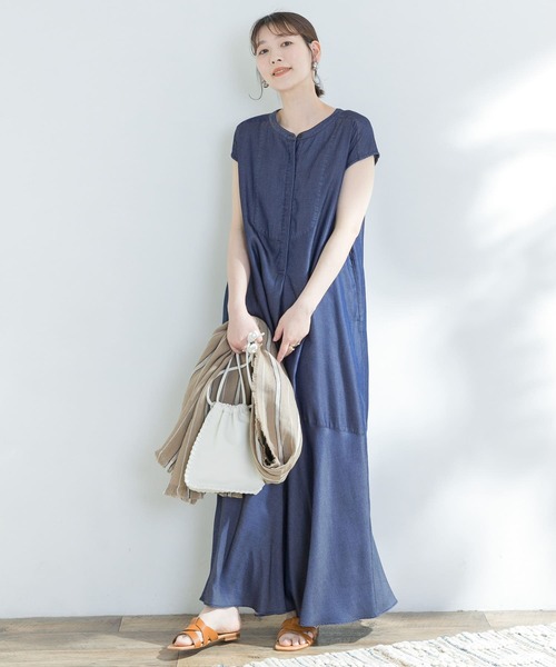 「F by ROSSO」 ノースリーブワンピース 38 ライトブルー レディース_画像6