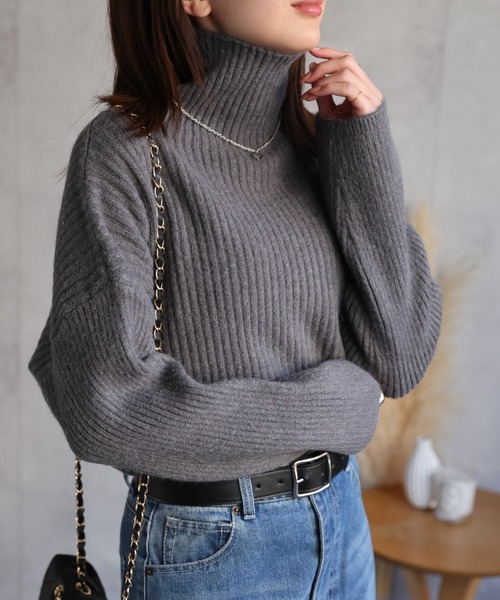 sakishimatokyo ニット セーター アクリル混ベーシックハイネック